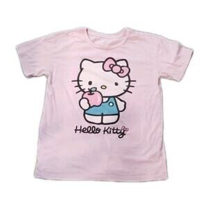 Hello Kitty Girl's Pink T Shirt Size -xl 14/16